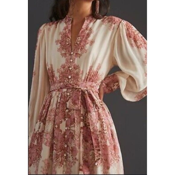 forever that girl anthropologie Vivienne Maxi Dress XS Pink Peasant Boho Cottage - Picture 12 of 15